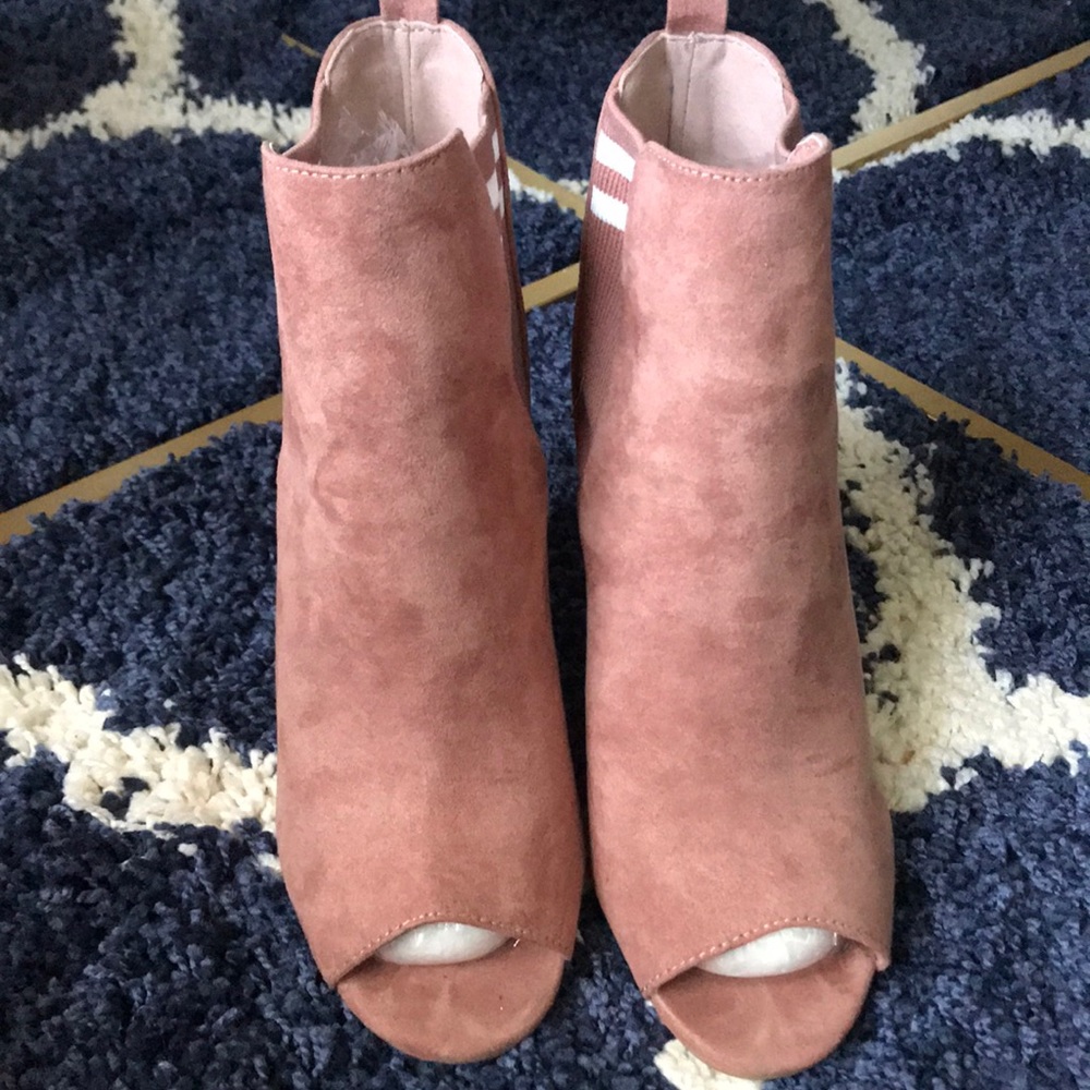 Shade open toe booties